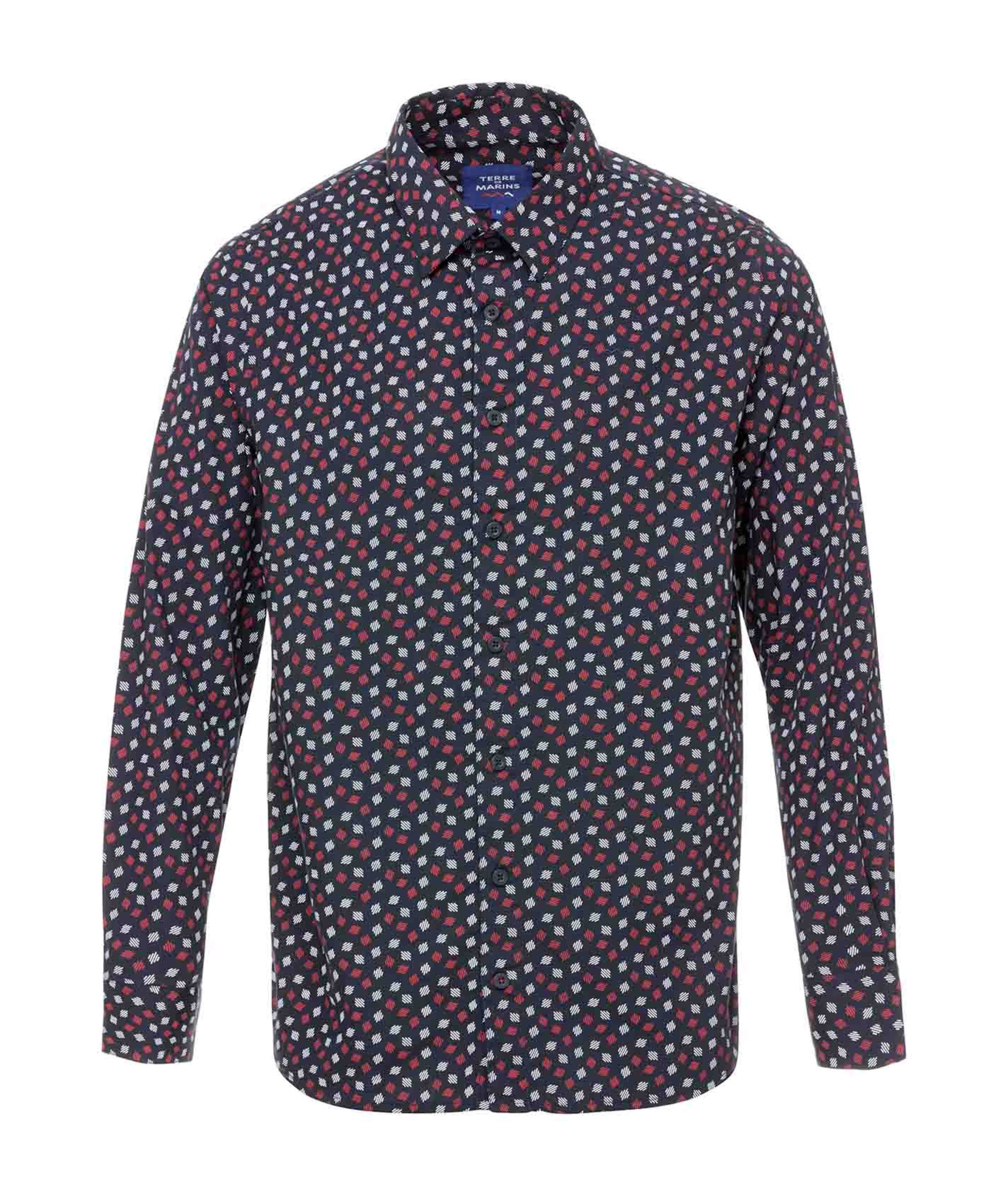 (image for) Chemise Chemisier Ml Imprime Indigo Fordo | Terreetmarin.Com - 350