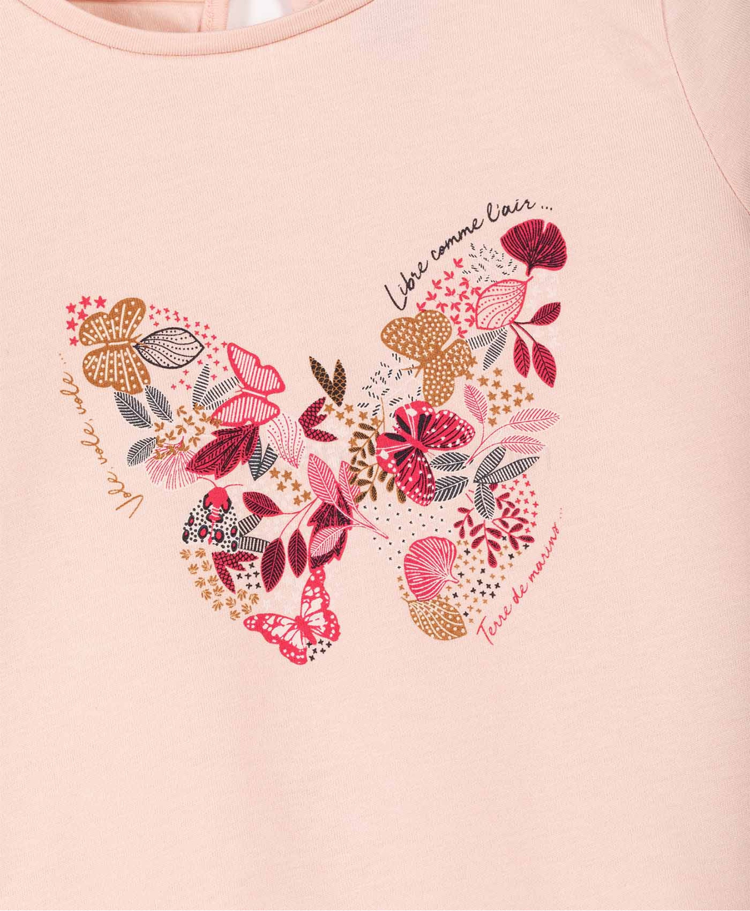 (image for) Tee Shirt Ml Rose Pale Biska | Terreetmarin.Com - 423