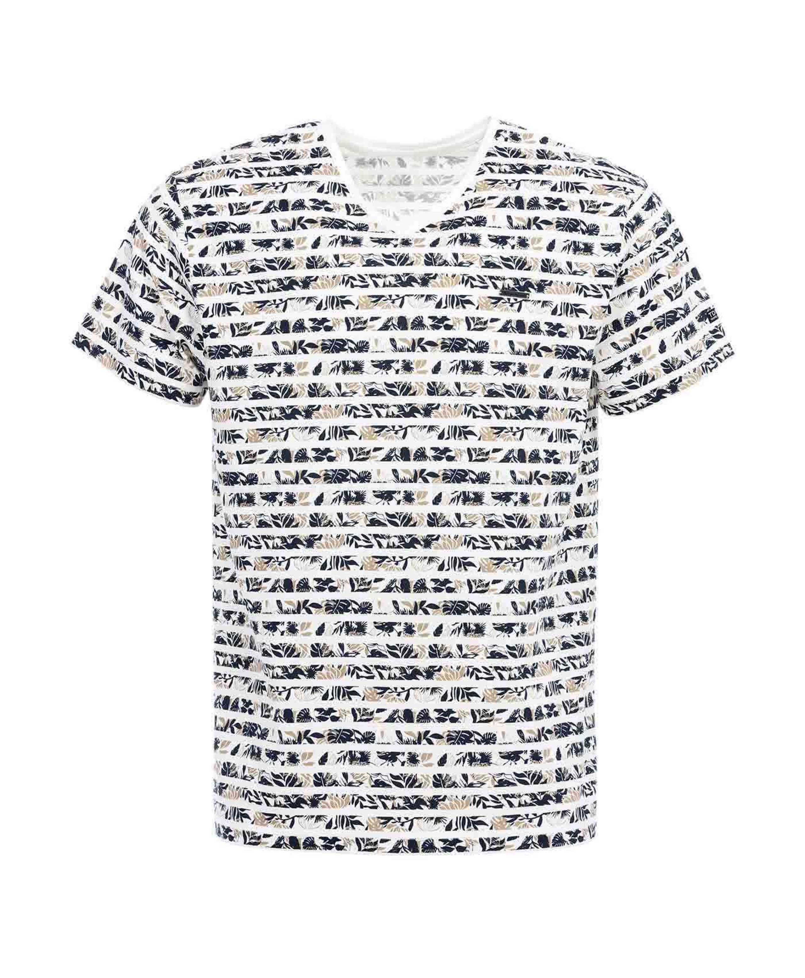 (image for) Tee Shirt Mc Fond Blanc Raye Bleu Fardol | Terreetmarin.Com - 272