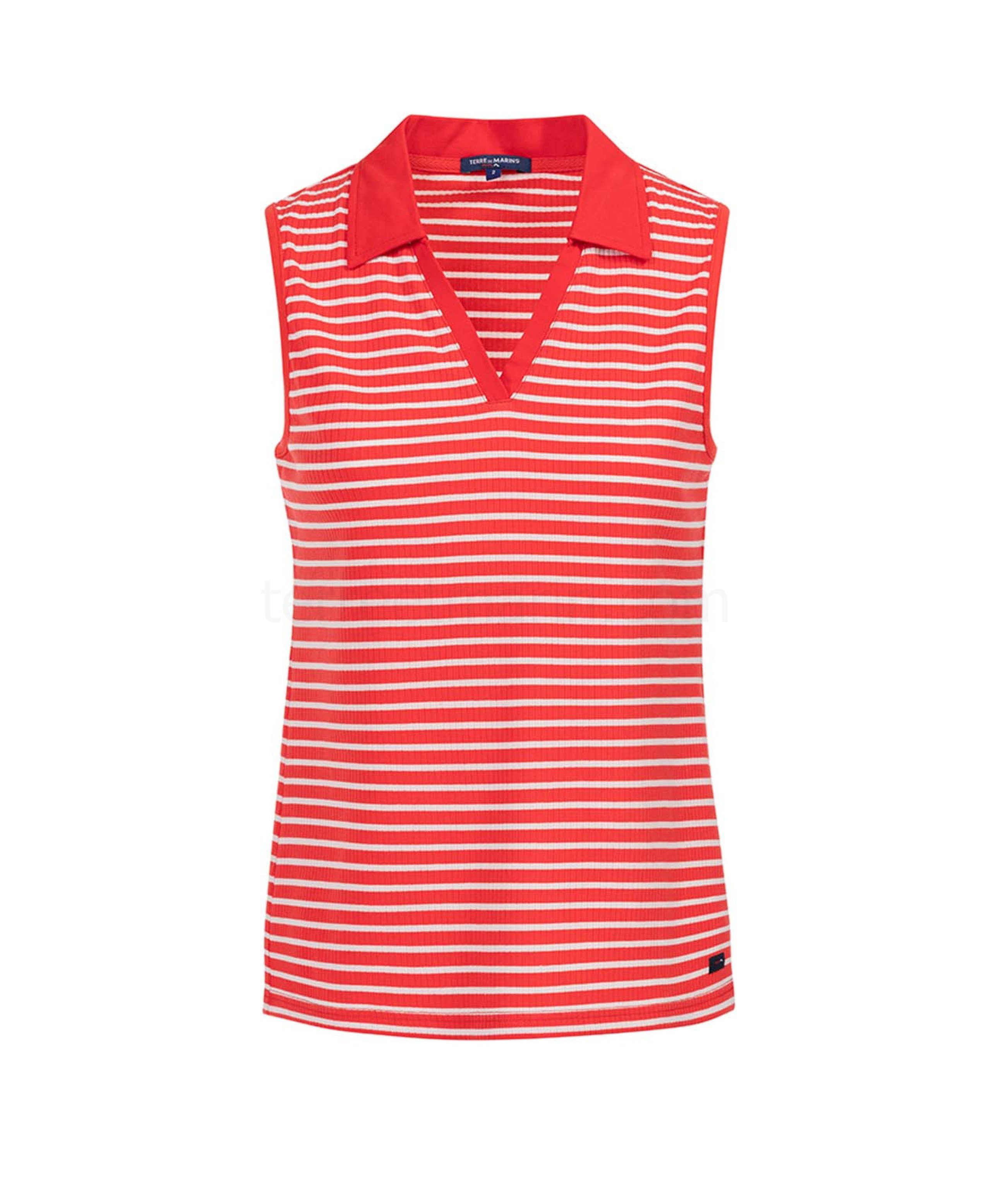 (image for) Polo Ssm Fond Rouge Raye Blanc Cady Polo F Fond Rou | Terreetmarin.Com - 13