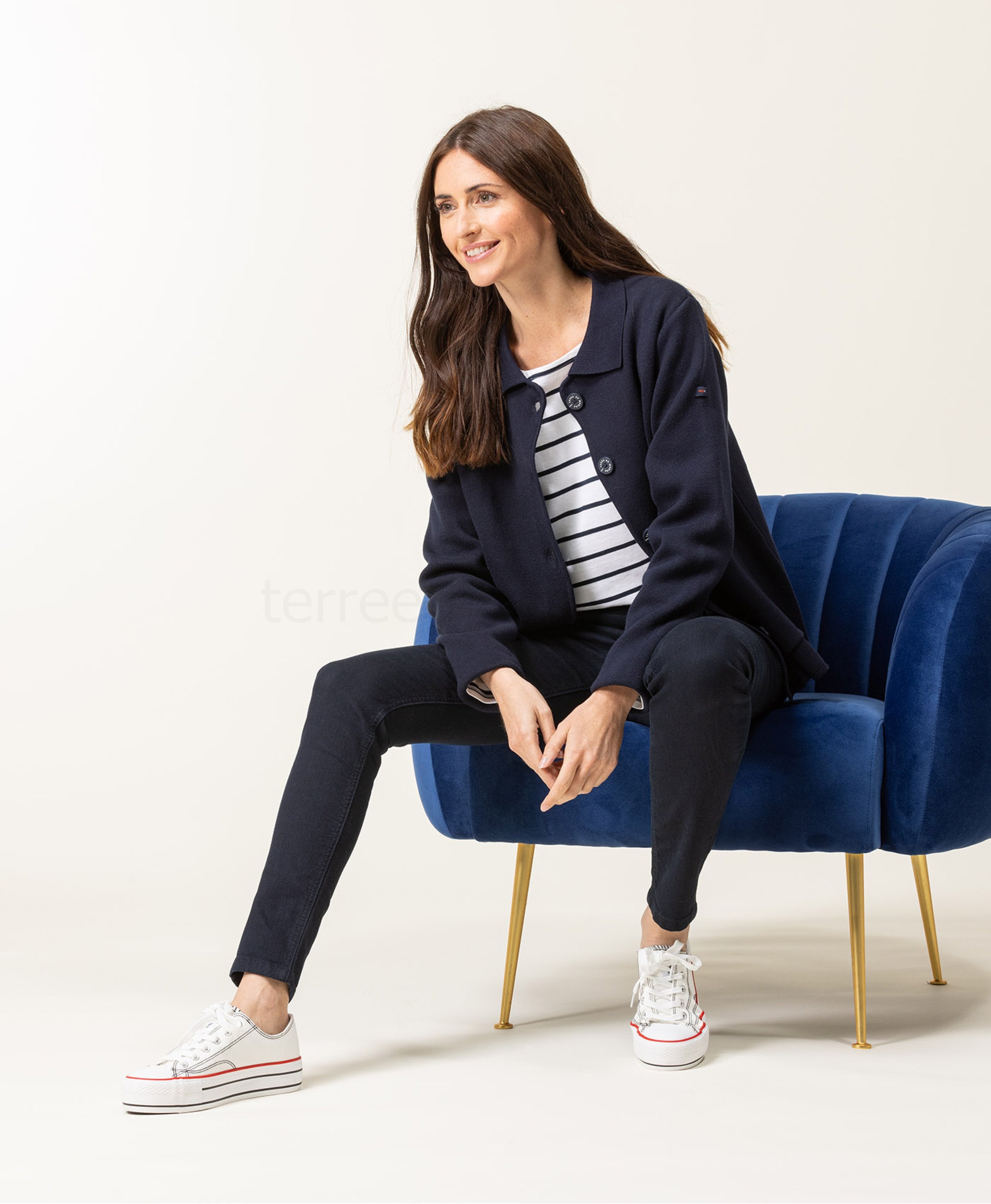 (image for) Cardigan Tricot Bleu Indigo Ixode Cardigan F Ble | Terreetmarin.Com - 32