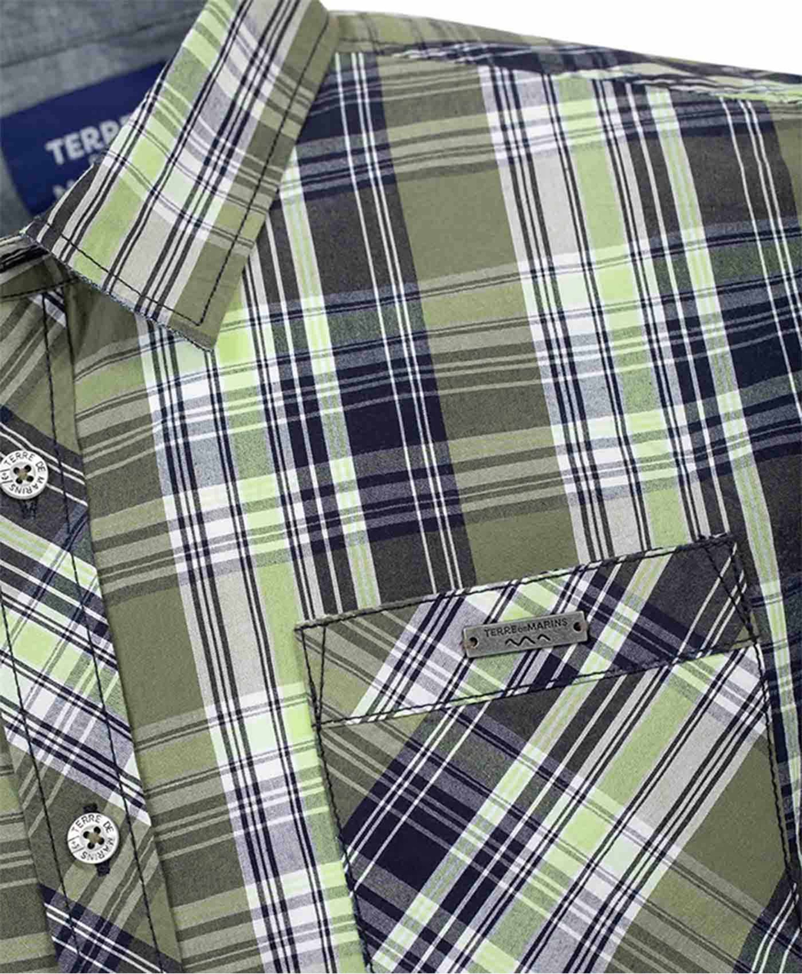 (image for) Chemise Chemisier Mc Carreaux Vert Olive Ecaro | Terreetmarin.Com - 379