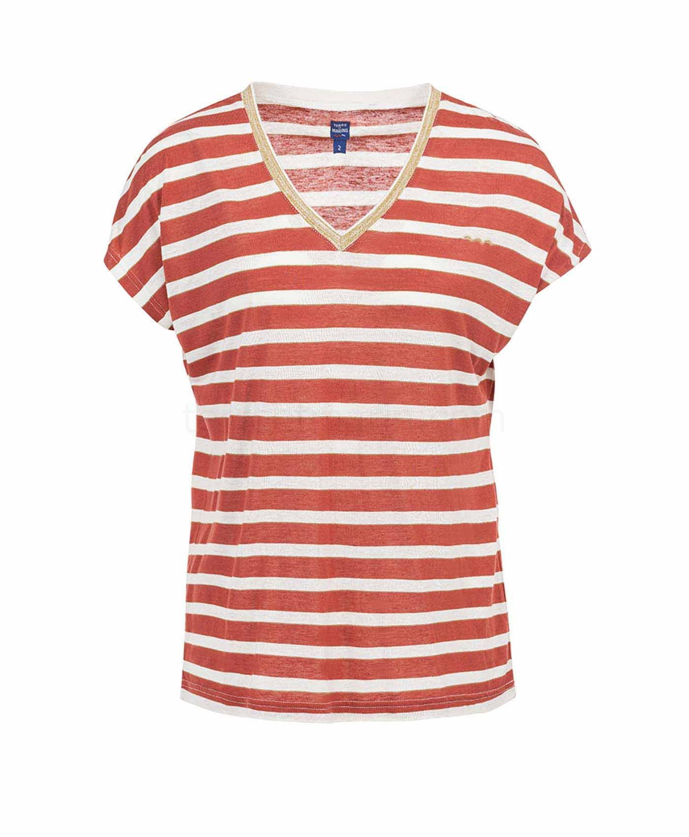 (image for) Tee Shirt Mc Ry Naturel/Rouge Brique Fonce Abe | Terreetmarin.Com - 45