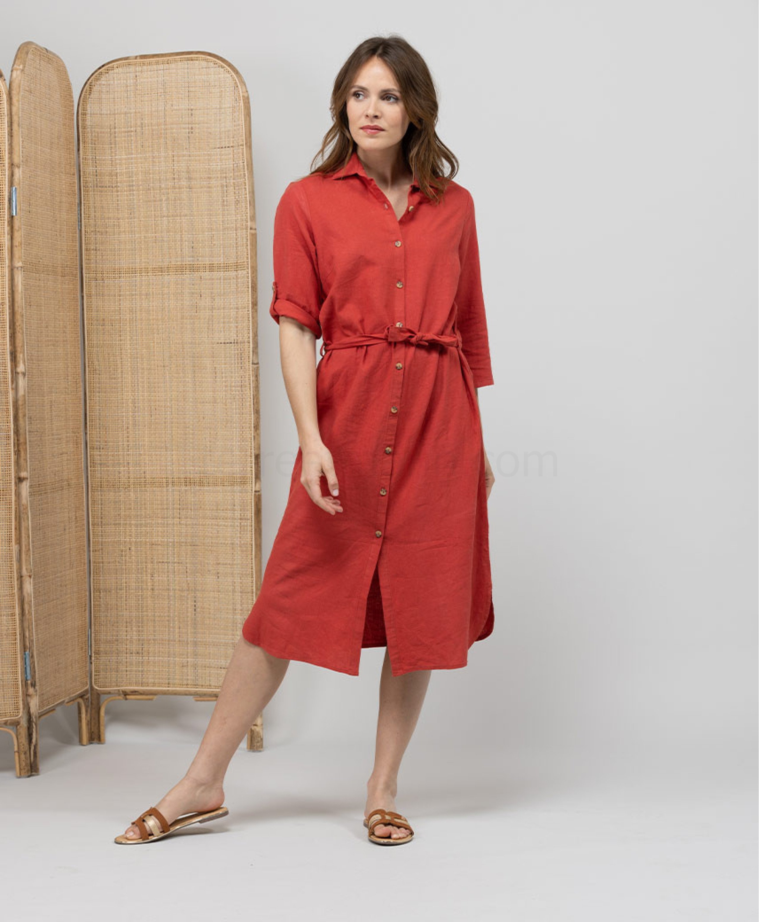 (image for) Robe Ml Rouge Brique Fonce Pitro | Terreetmarin.Com - 43