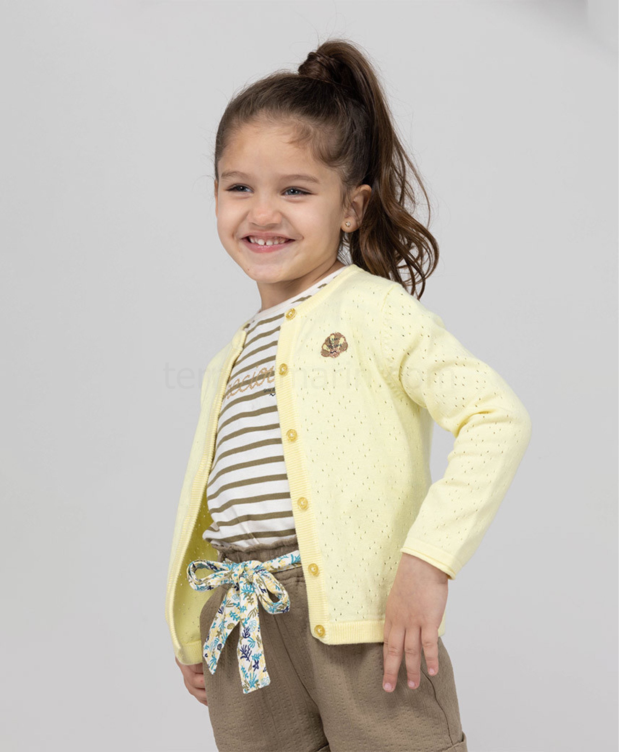 (image for) Cardigan Tricot Jaune Blanchi Ijol | Terreetmarin.Com - 410